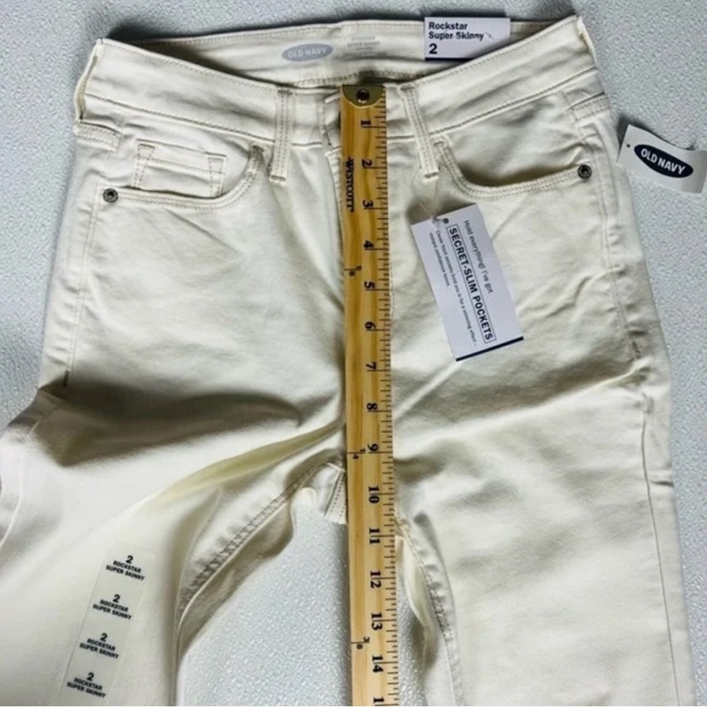 Old Navy High-Waisted Rockstar Super Skinny Off-White Ankle Jeans Size 2 NWT - Picture 7 of 12